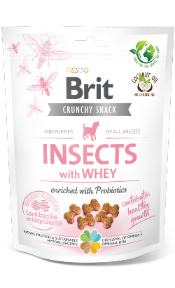 Biscoitos para cão Brit Care Dog Puppy Crunchy Cracker Insects with Whey enriched with Probiotics | 200 g