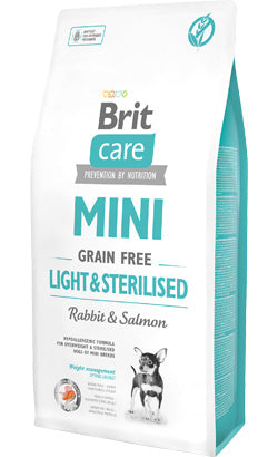 Ração para Cão Brit Care Dog Mini Light & Sterilized Grain-free | Rabbit & Salmon | 400 g