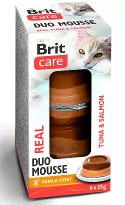 Brit Care Duo Mousse Gato Adulto e Sénior Atum e Salmão - Ração húmida para gato