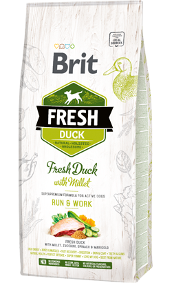 Ração para Cão Brit Fresh Dog Active Run & Work with Duck & Millet | 12 kg
