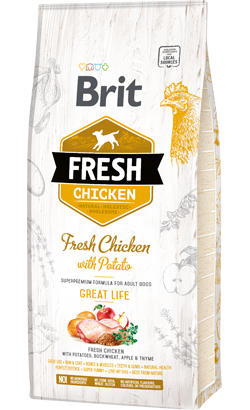 Ração para Cão Brit Fresh Dog Adult Great Life with Chicken & Potato | 2,5 kg