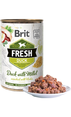 Alimento Húmido para Cão Brit Fresh Dog Duck & Millet | Wet (Lata) | 400 g