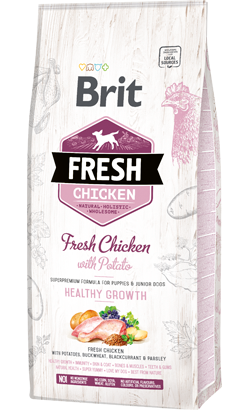Ração para Cão Brit Fresh Dog Puppy Healthy Growth with Chicken & Potato | 2,5 kg