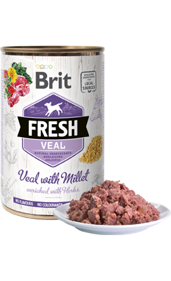 Brit Fresh Dog Veal with Millet | Wet (Lata) | 400 g