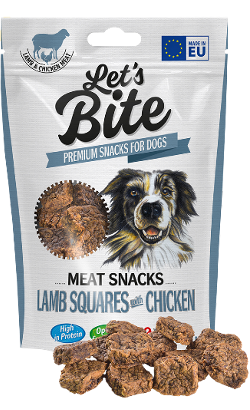Biscoitos para cão Brit Let's Bite Dog Meat Snacks Lamb Squares with Chicken | 80 g
