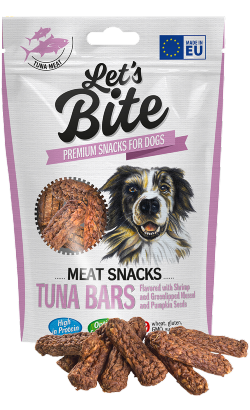 Biscoitos para cão Brit Let's Bite Dog Meat Snacks Tuna Bars with Shrimps & Pumpkin Seeds | 80 g