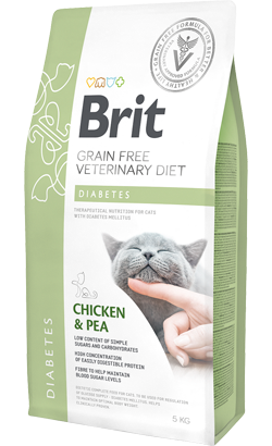 Ração Veterinária para Gatos Brit Veterinary Diet Cat Diabetes Grain-Free Chicken & Pea | 5 kg