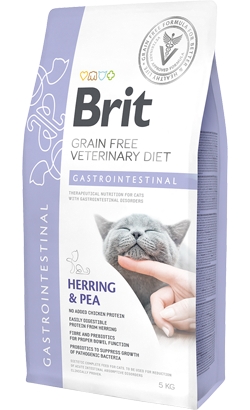 Ração Veterinária para Gatos Brit Veterinary Diet Cat Gastrointestinal Grain-Free Herring & Pea | 5 kg