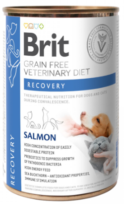 Brit Veterinary Diet Dog & Cat Recovery Grain-Free Salmon | Wet (Lata) | 400 g