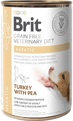 Brit Veterinary Diet Dog Hepatic Grain-Free Turkey with Pea | Wet (Lata) | 400 g