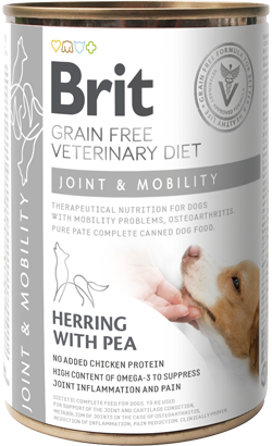 Ração Veterinária húmida para Cão Brit Veterinary Diet Dog Joint & Mobility Grain-Free Herring with Pea | Wet (Lata) | 400 g