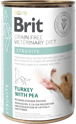 Ração Veterinária húmida para Cão Brit Veterinary Diet Dog Struvite Grain-Free Turkey with Pea | Wet (Lata) | 400 g