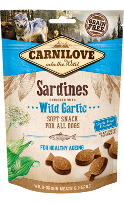 Biscoitos para cão Carnilove Dog Soft Snack Sardines & Wild Garlic | 200 g