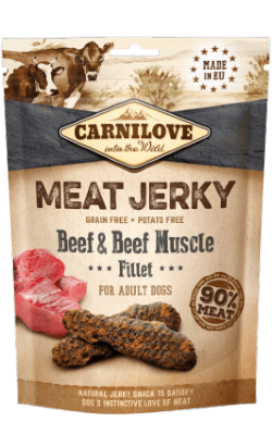 Snack para cão Carnilove Meat Jerky Beef & Beef Muscle Fillet | 100 g