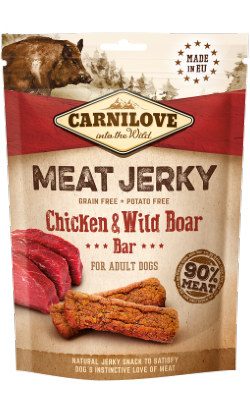 Snack para cão Carnilove Dog Meat Jerky Chicken & Wild Boar Bar | 100 g