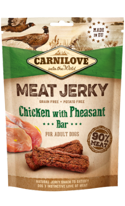 Snack para cão Carnilove Dog Meat Jerky Chicken With Pheasant Bar | 100 g
