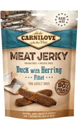 Snack para cão Carnilove Meat Jerky Duck with Herring Fillet | 100 g