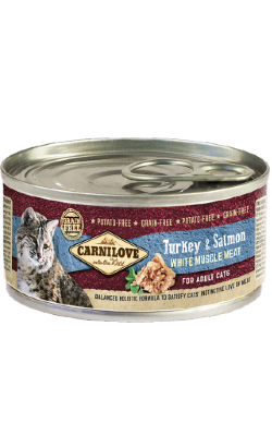 Ração húmida para Gatos Carnilove Grain-Free Turkey & Salmon for Adult Cats | Wet (Lata) | 100 g