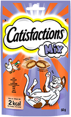 Biscoitos Catisfaction Snack Mix Frango & Pato para Gatos | 6 x 60 g