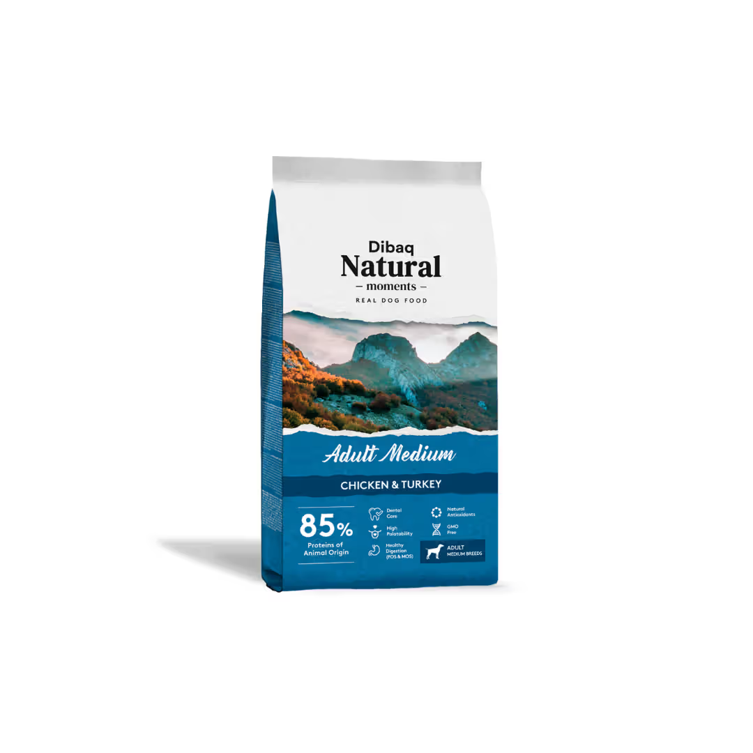 Dibaq Natural Moments Cão Adulto Frango e Peru - Ração seca para cão