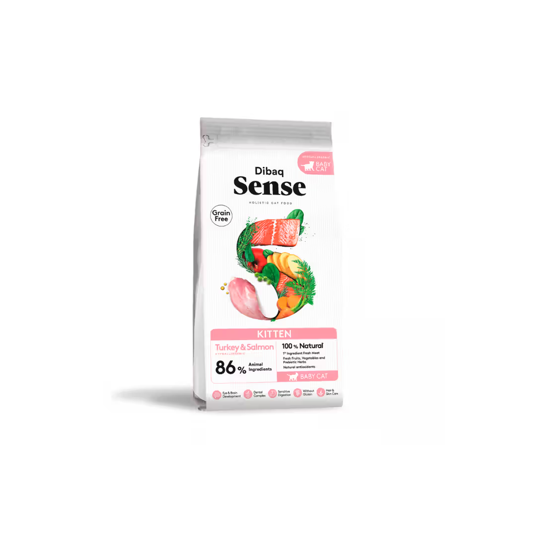 Dibaq Sense Gato Gatinho Grain-Free Peru e Salmão - Ração seca para gato