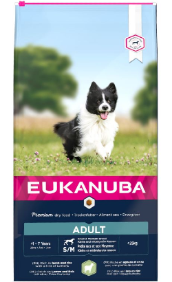 Ração para Cão Eukanuba Adult Small & Medium Breed | Lamb & Rice | 12 kg