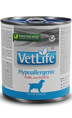 Ração Veterinária húmida para Cão Farmina Vet Life Canine Hypoallergenic Pork & Potato | Wet (Lata) | 300 g