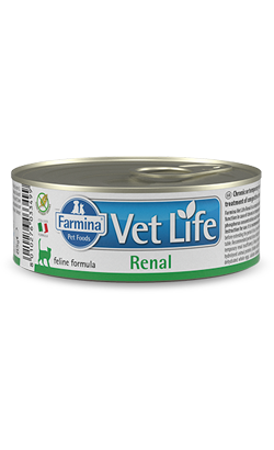 Ração Veterinária húmida para Gatos Farmina Vet Life Feline Renal | Wet (Lata) | 12 x 85 g