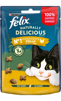 Ração húmida para Gatos Felix Naturally Delicious Frango & Erva Gateira | Wet (Saqueta) | 50 g