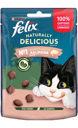 Ração húmida para Gatos Felix Naturally Delicious Salmão & Espinafres | Wet (Saqueta) | 50 g