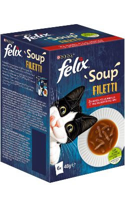Ração húmida para Gatos Felix Soup Filetti Seleção do Campo | Wet (Saqueta) | 6 x 48 g