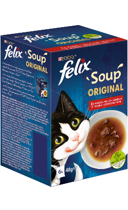 Ração húmida para Gatos Felix Soup Original Seleção do Campo | Wet (Saqueta) | 6 x 48 g
