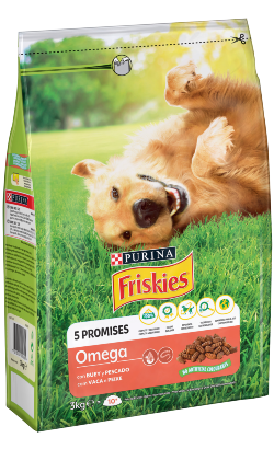 Ração para Cão Friskies Cão Omega | Carne de Vaca e Pescada | 3 kg