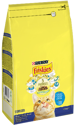 Ração para Gatos Friskies Gato Esterilizados | Salmão e Legumes | 1,5 kg