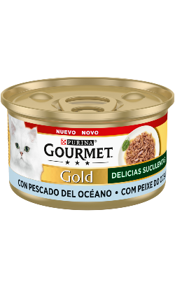 Ração húmida para Gatos Gourmet Gold Delícias Suculentas Peixe do Oceano | Wet (Lata) | 24 x 85 g