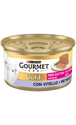 Ração húmida para Gatos Gourmet Gold Kitten Mousse de Vitela | Wet (Lata) | 24 x 85 g