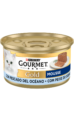 Ração húmida para Gatos Gourmet Gold Mousse de Peixe do Oceano | Wet (Lata) | 24 x 85 g