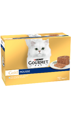 Ração húmida para Gatos Gourmet Gold Mousse de Peixe do Oceano Multipack 12 | Wet (Lata) | 12 x 85 g