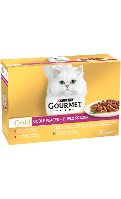 Ração húmida para Gatos Gourmet Gold Seleção Duplo Prazer Multipack 12 | Wet (Lata) | 12 x 85 g