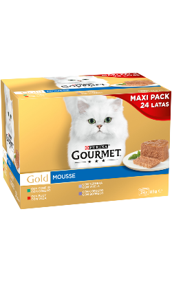 Ração húmida para Gatos Gourmet Gold Seleção de Mousses Multipack 24 | Wet (Lata) | 24 x 85 g