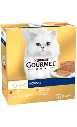 Ração húmida para Gatos Gourmet Gold Seleção de Mousses Multipack 8 | Wet (Lata) | 8 x 85 g