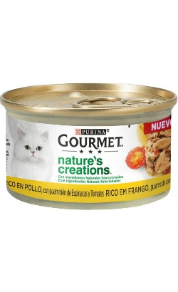Ração húmida para Gatos Gourmet Natures Creations Mini Filetes de Galinha | Wet (Lata) | 24 x 85 g