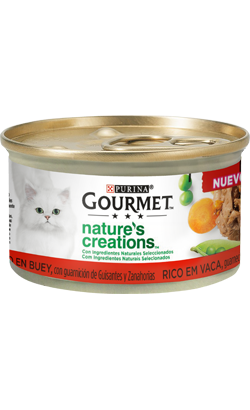 Ração húmida para Gatos Gourmet Natures Creations de Carne de Vaca | Wet (Lata) | 24 x 85 g