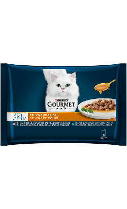 Ração húmida para Gatos Gourmet Perle Delicias Molho Peixes | Wet (Saqueta) | Pack 12 unidades de 4 x 85g