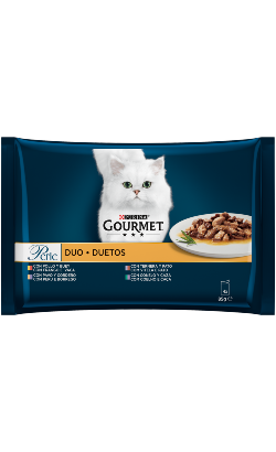 Ração húmida para Gatos Gourmet Perle Duetos Carnes Delicadas | Wet (Saqueta) | Pack 12 unidades de 4 x 85g