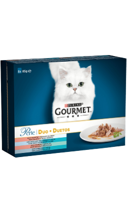 Ração húmida para Gatos Gourmet Perle Duo Duetos do Mar | Wet (Saqueta) | 8 x 85 g