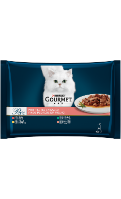 Ração húmida para Gatos Gourmet Perle Finos Pedaços em Molho | Wet (Saqueta) | Pack 12 unidades de 4 x 85g