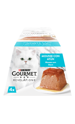 Ração húmida para Gatos Gourmet Revelations Mousse Atum e uma Cascata de Molho | 4 x 57 g