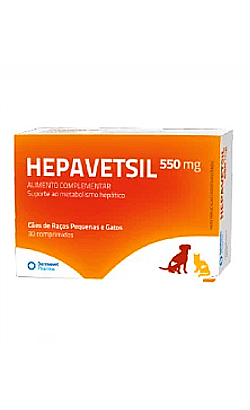 Hepavetsil 550 mg | Raças Pequenas e Gatos | 30 comprimidos
