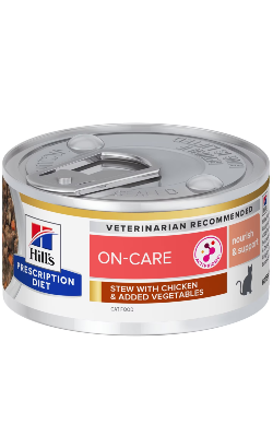 Ração Veterinária húmida Hills Prescription Diet Feline On-Care Stew with Chicken & Vegetables | Wet (Lata) | 12 x 82 g